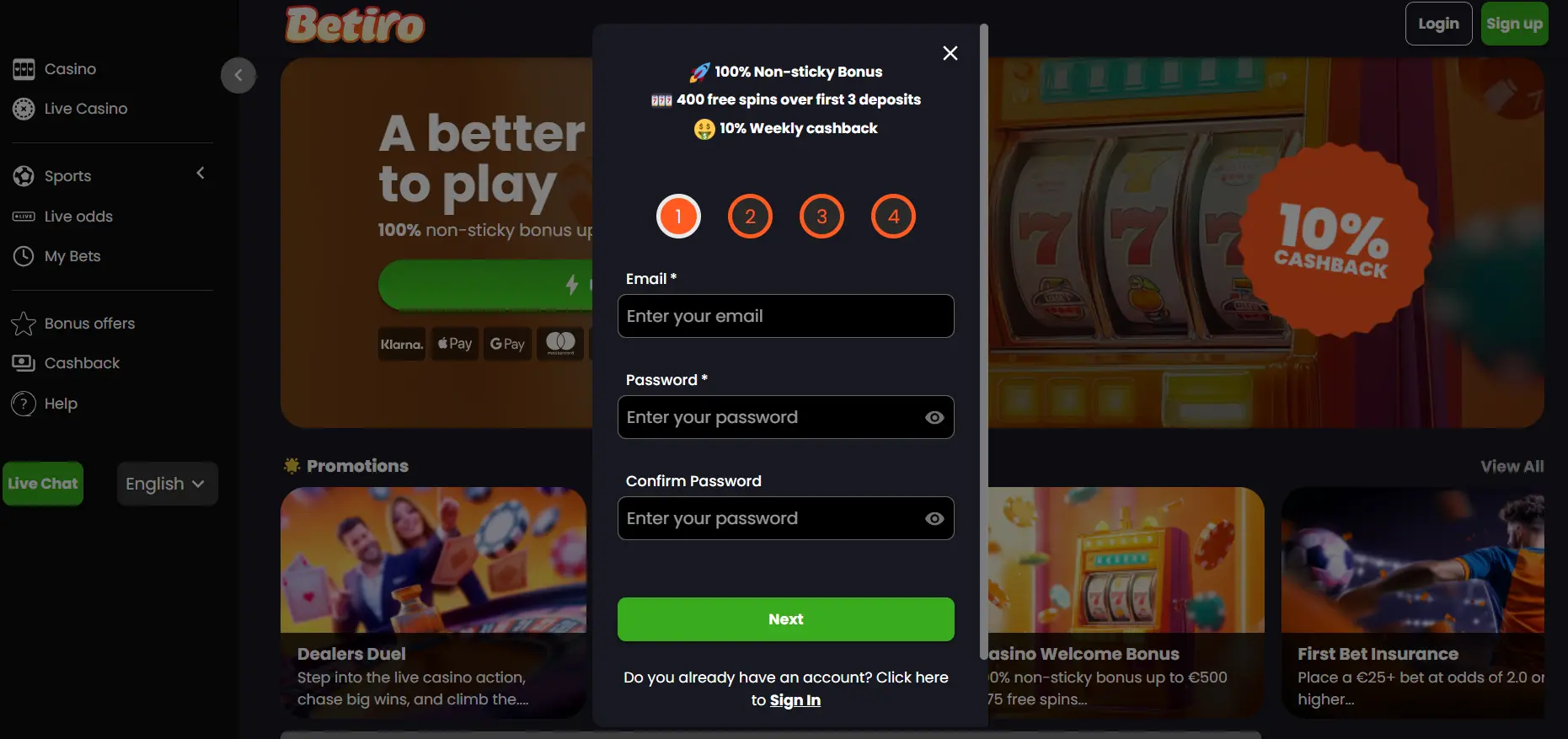 Betiro Casino App – Mobiel casino plezier image 2