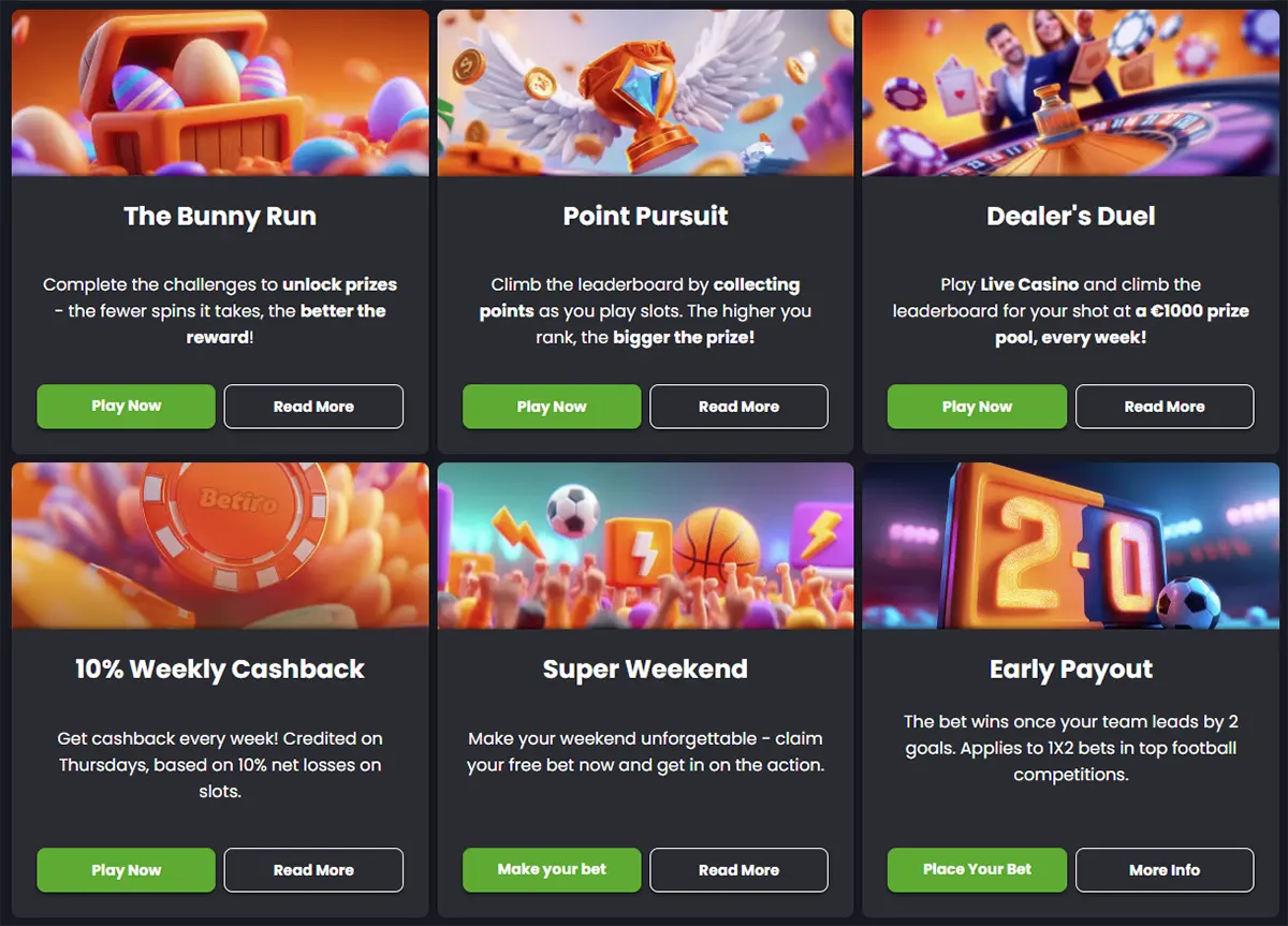 Bonussen in de Betiro Casino-app